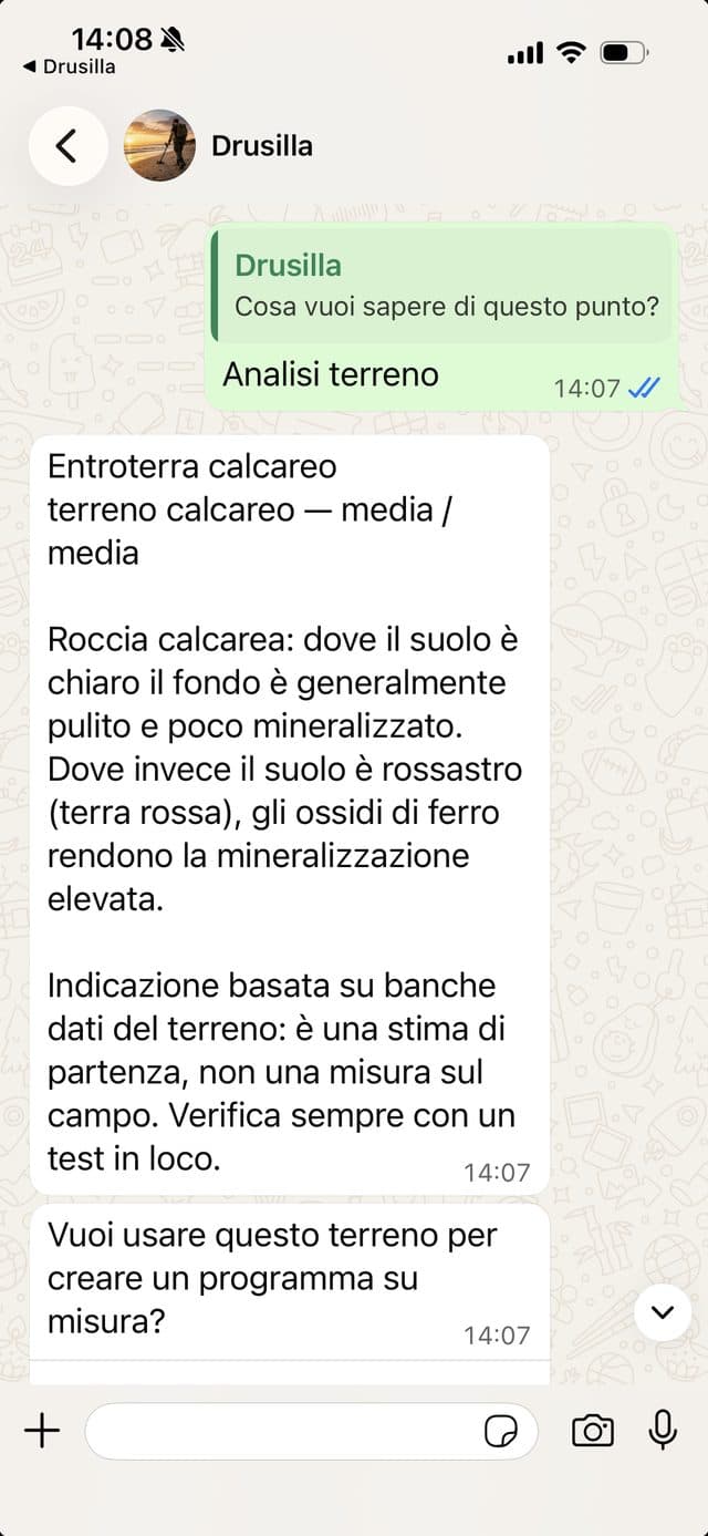 Conversazione WhatsApp: il profilo di un terreno calcareo con difficoltà e mineralizzazione